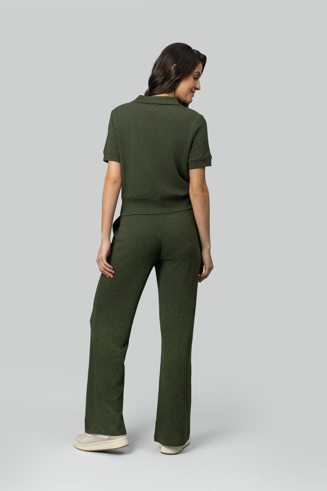 Olive Ottoman Rib Lounge Pants