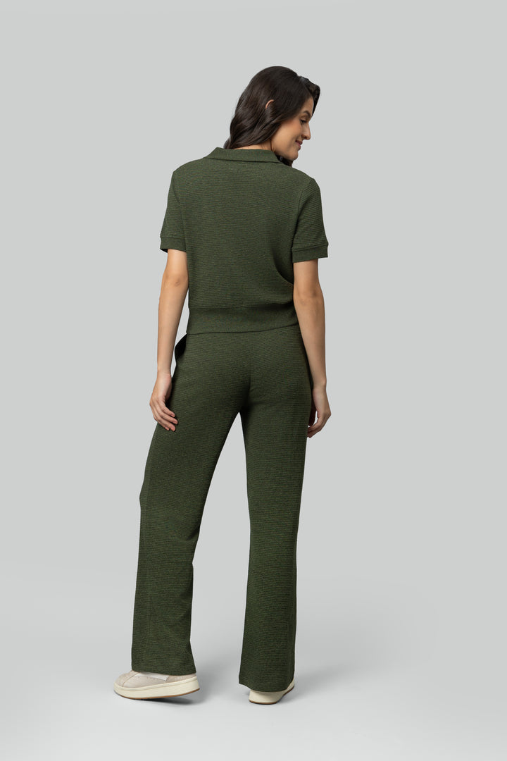 Olive Ottoman Rib Lounge Pants