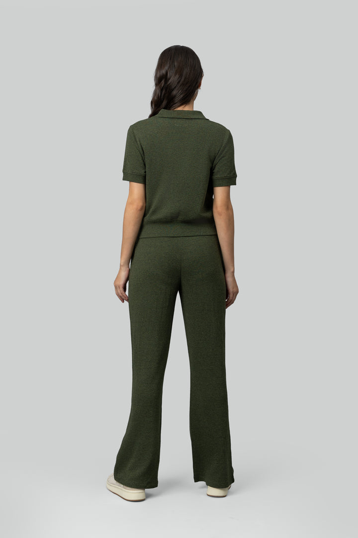 Olive Ottoman Rib Lounge Pants