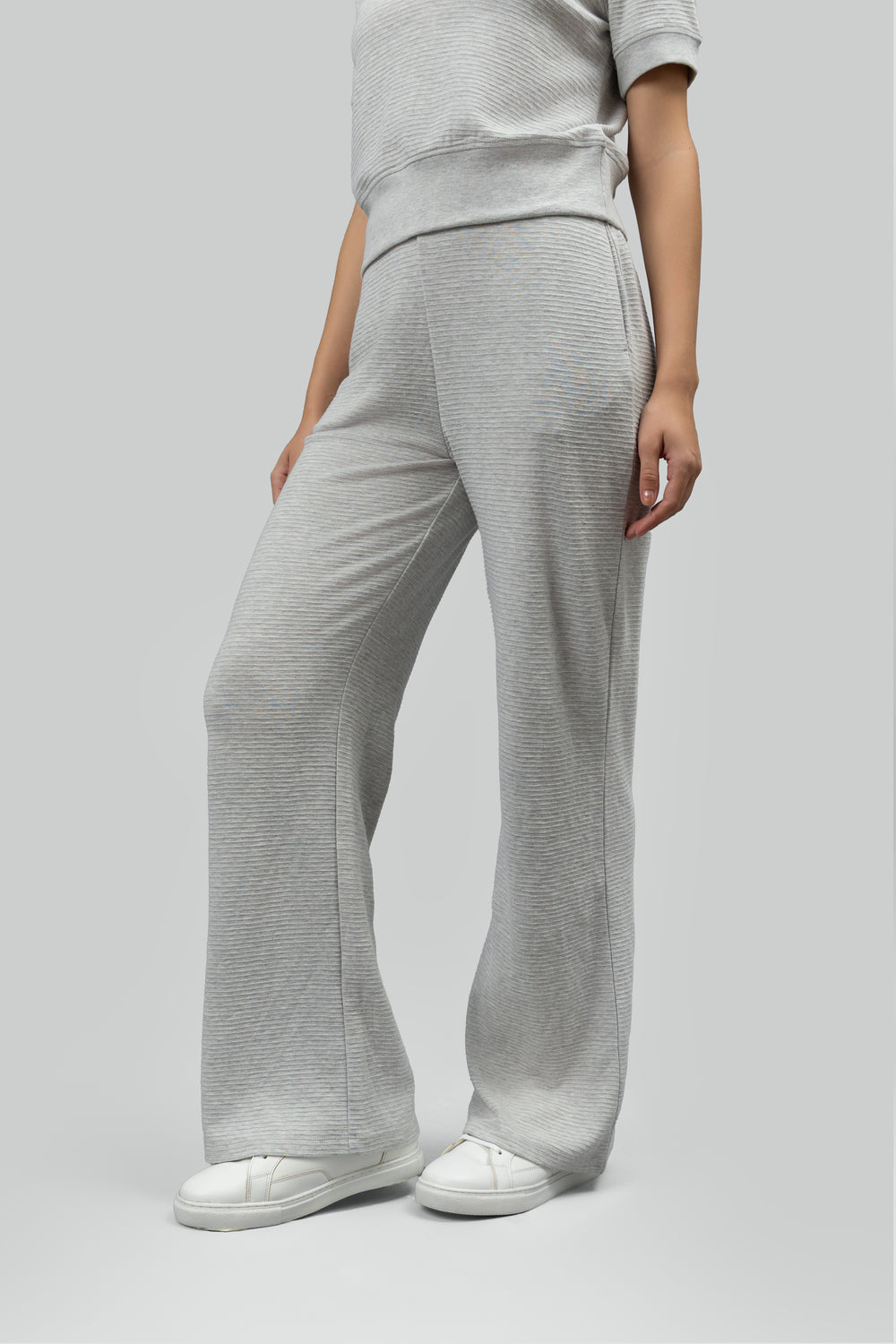 Grey Ottoman Rib Lounge Pants