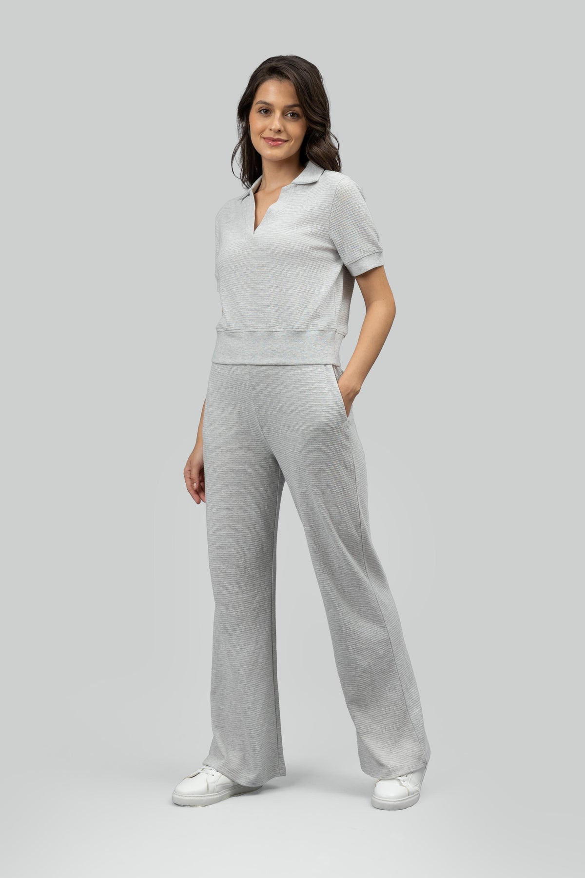 Grey Ottoman Rib Lounge Pants