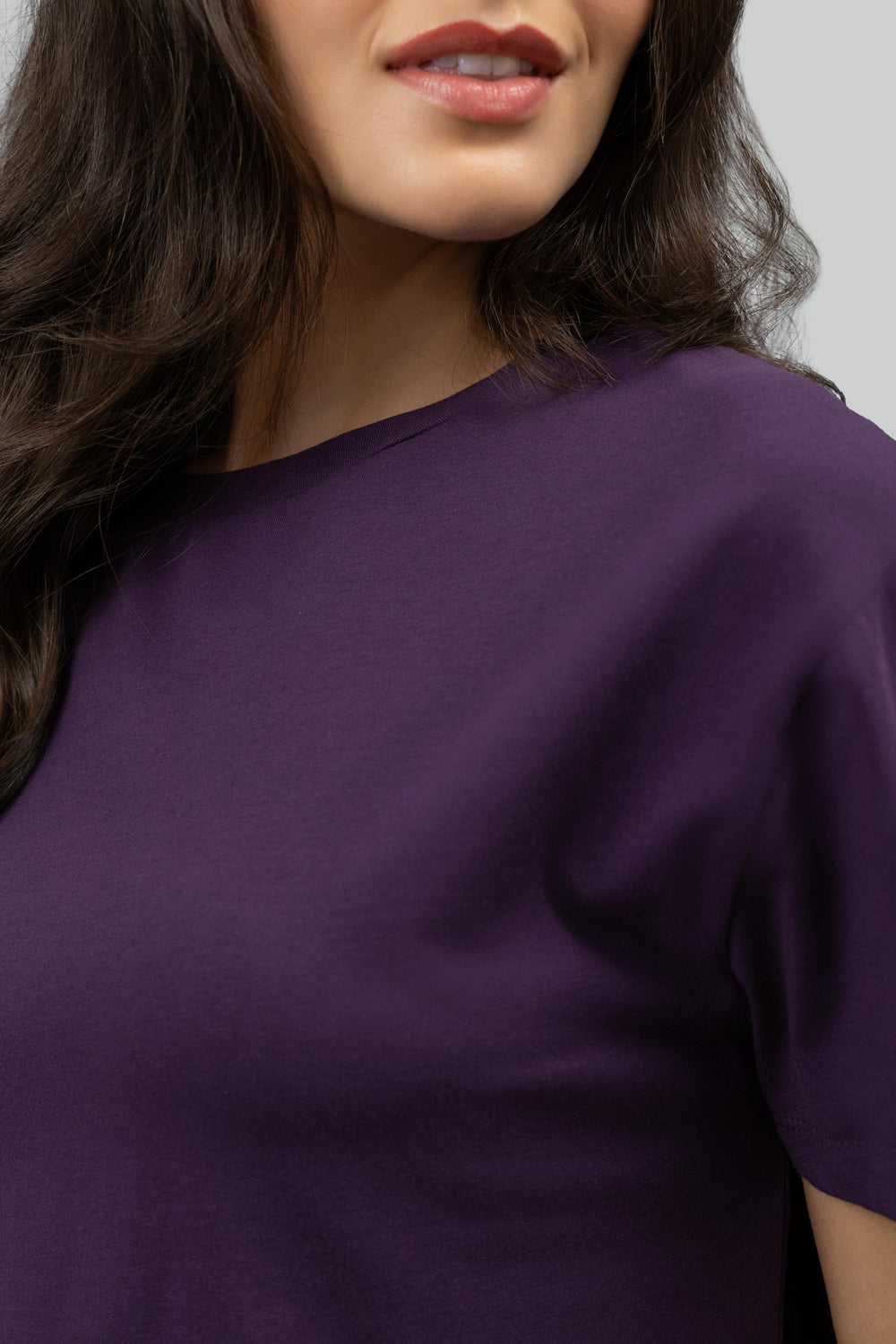 Side-Slit Plum Lounge Long Top