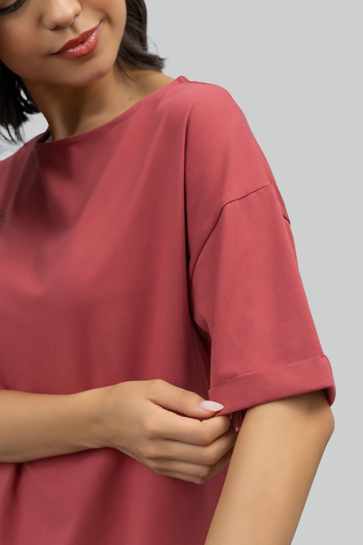 Side-Slit Lounge Ruby Long Top
