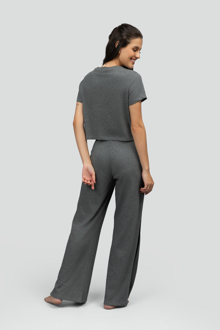 Grey Soft Cotton Crop Top
