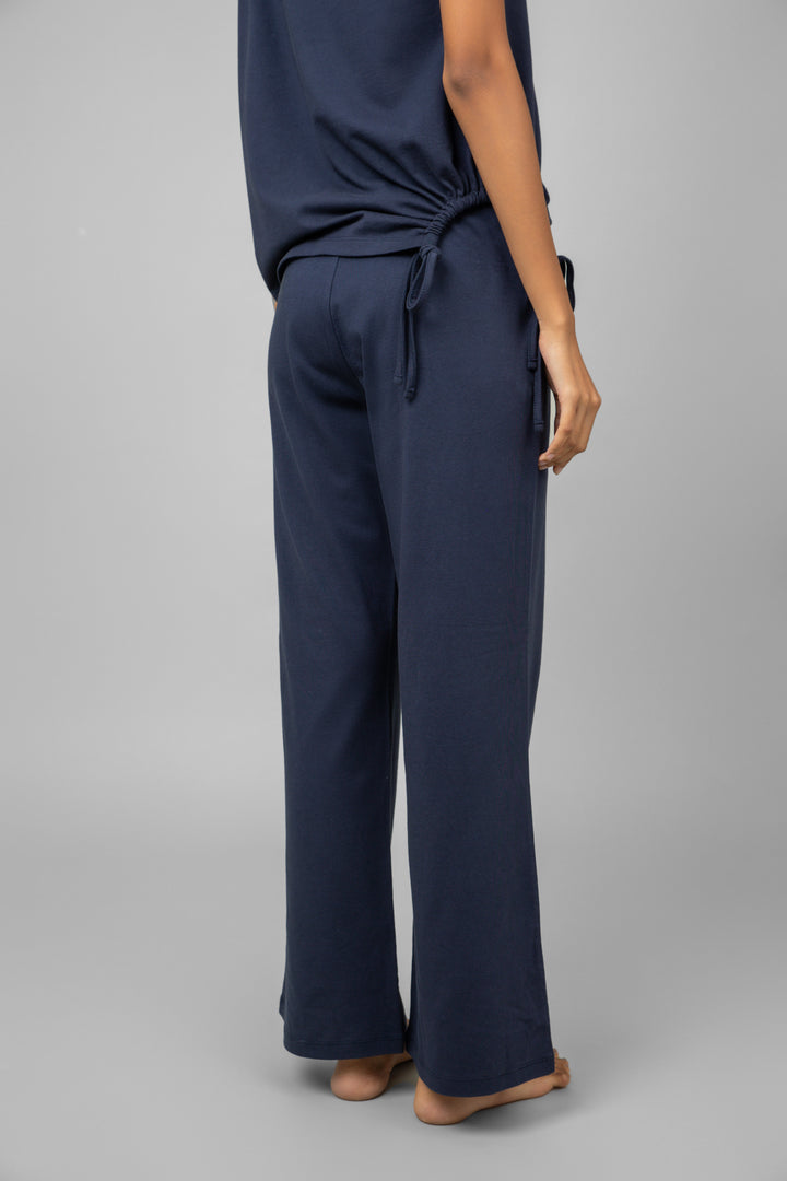 Navy Essential Flared Loungers for comfortable, stylish relaxation.