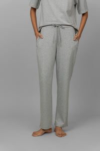 Grey mélangé lounge pant with pockets for ultimate comfort.