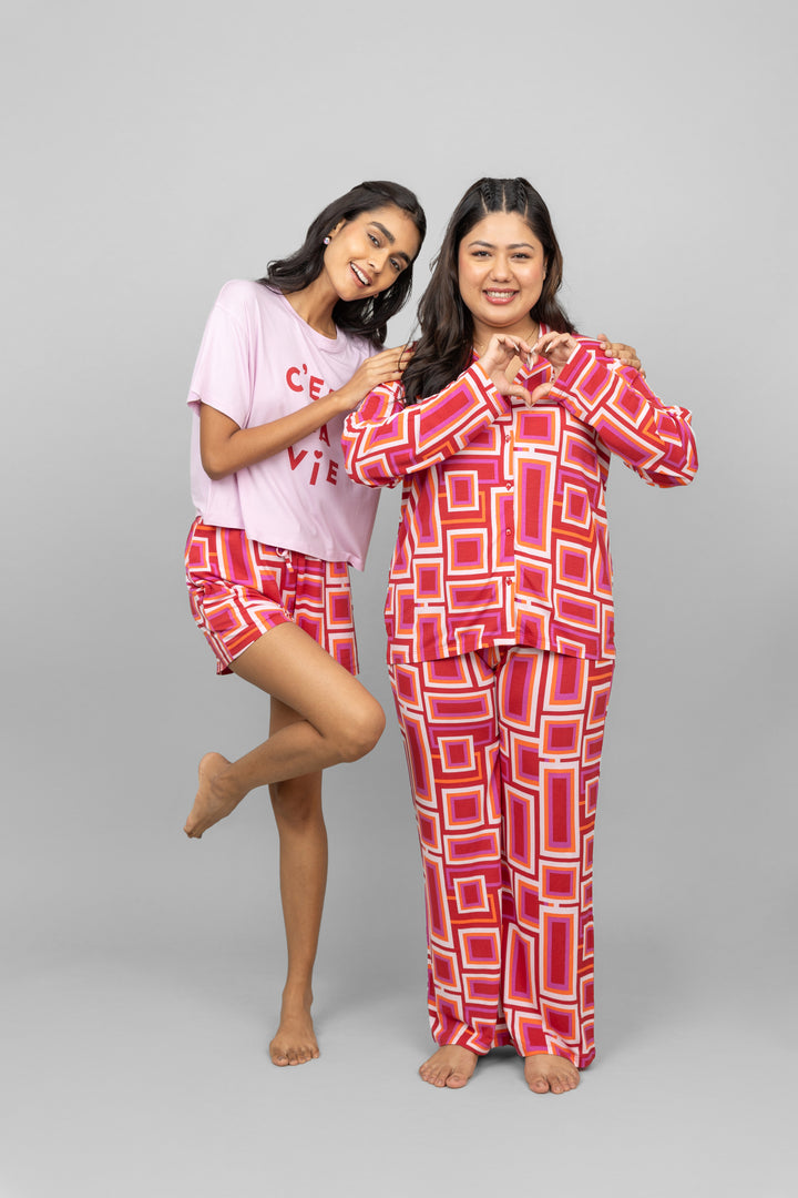 C'est La Vie Pink Pajama Set