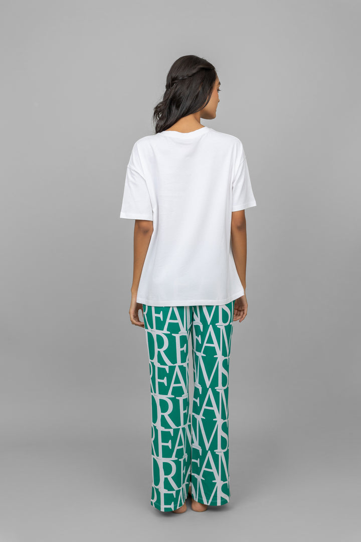 Dream Land Pajama Set featuring a cozy top and stylish patterned pants.