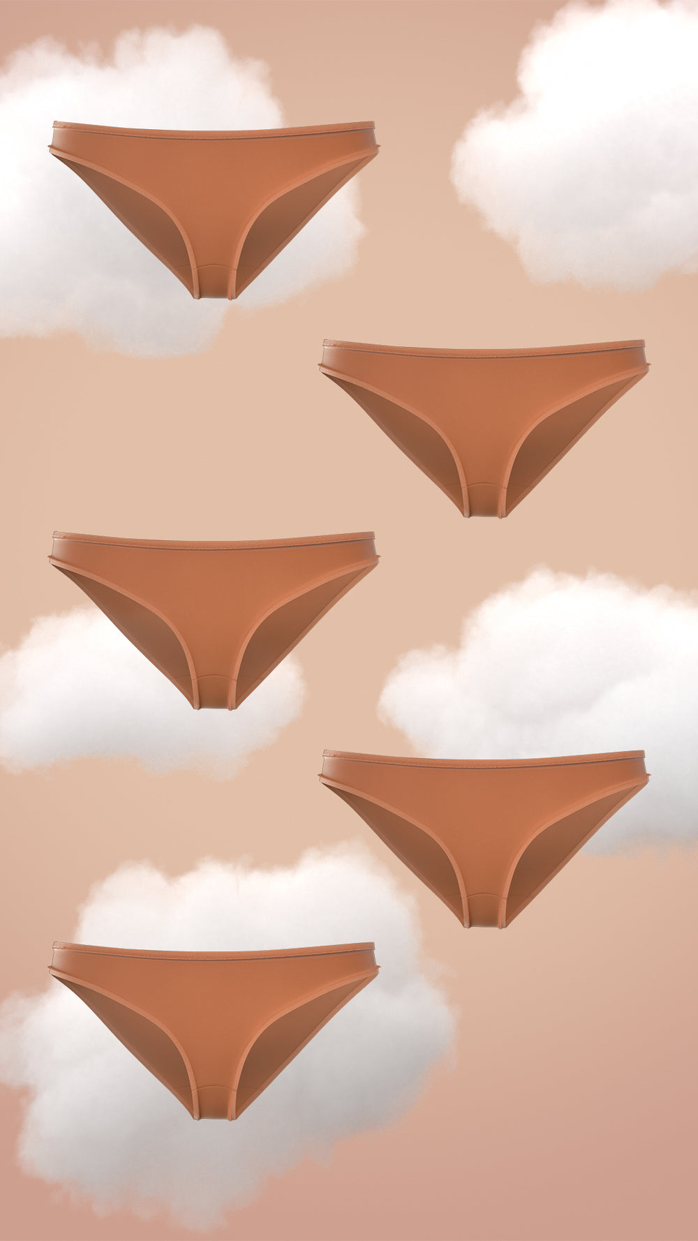 Set of 5 Full Coverage Bikini - Warm Ember Supima Modal Nessies