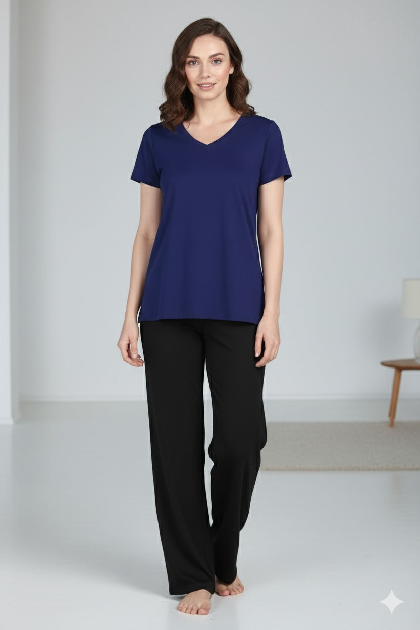 Royal Blue V-Neck Top