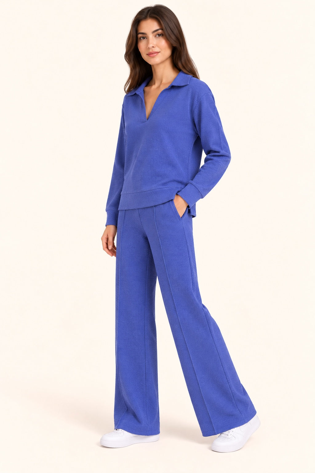 Luminous Blue Ottoman Long-Sleeve Set