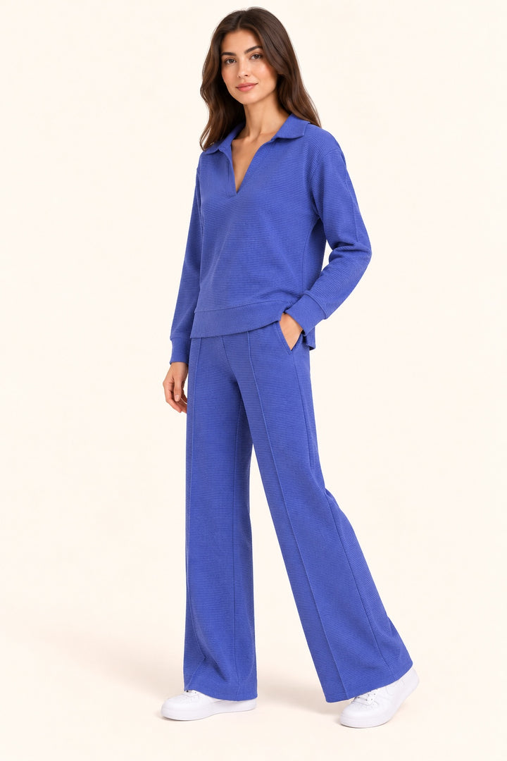 Luminous Blue Ottoman Long-Sleeve Set