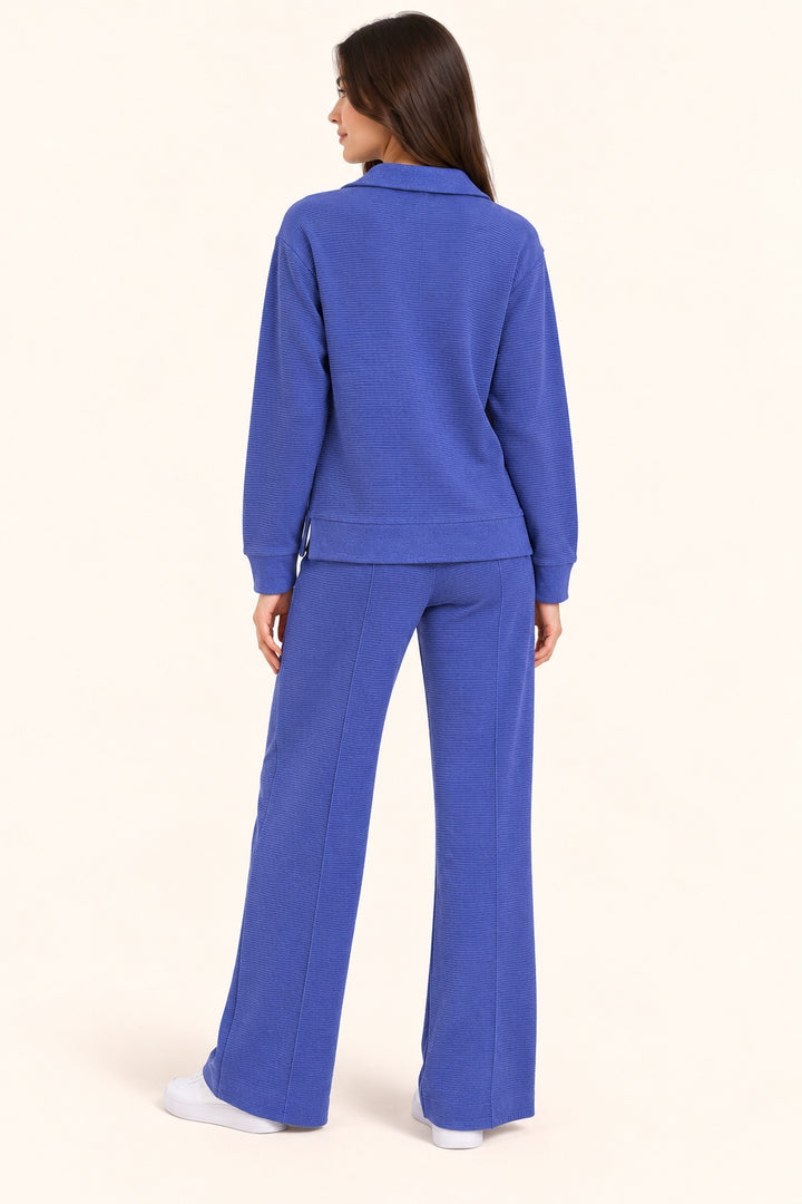 Luminous Blue Ottoman Long-Sleeve Set