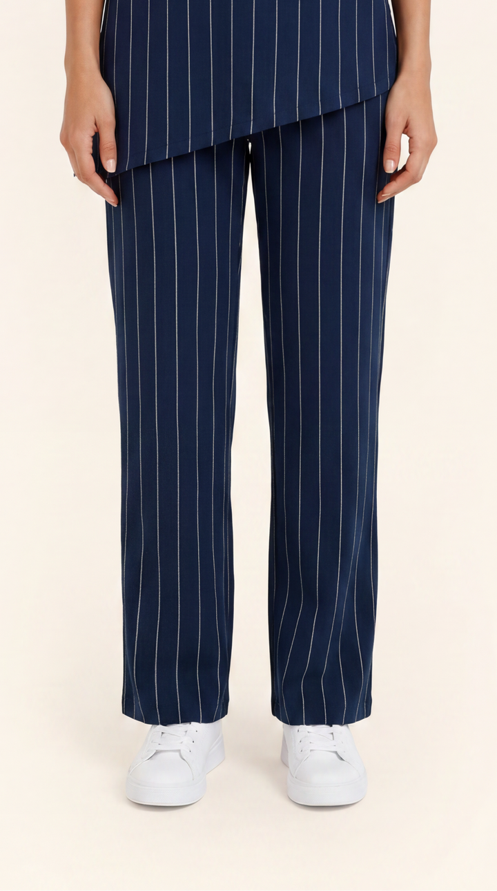 Snugknit Deep Navy Pinstripe Pant