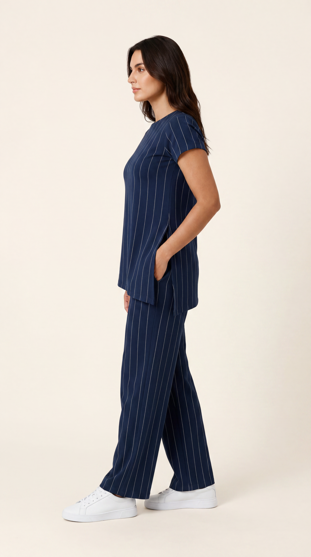 Snugknit Deep Navy Pinstripe Set