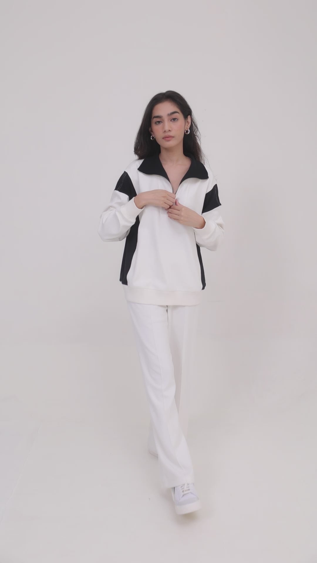 CloudFoma® OffWhite Colourblock Long Set
