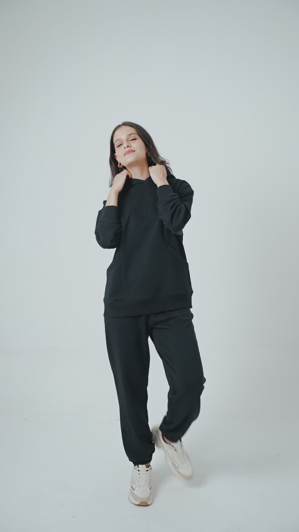 Midnight Black Terry Oversized Co-ord Set