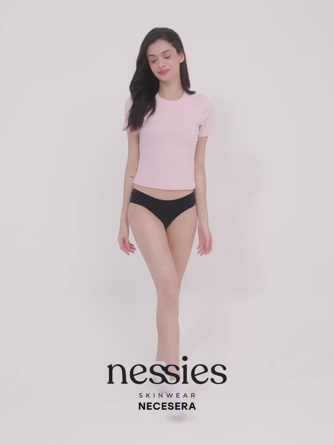 Set of 5 Full Coverage Bikini - Midnight Black Supima Modal Nessies