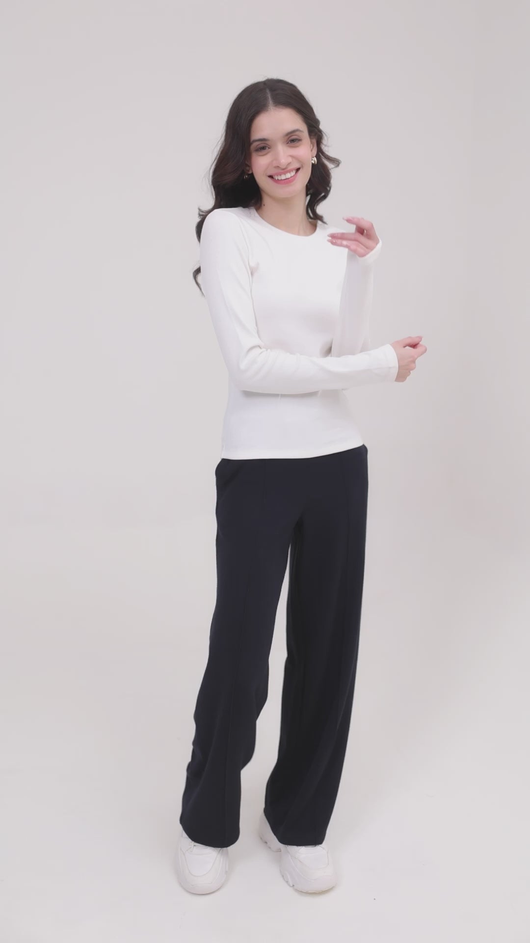 Everyday OffWhite Rib Long Sleeve Tee