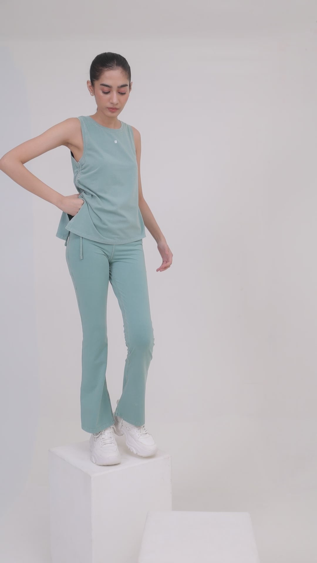 SculptCotton® Washed Aqua Bootcut Set