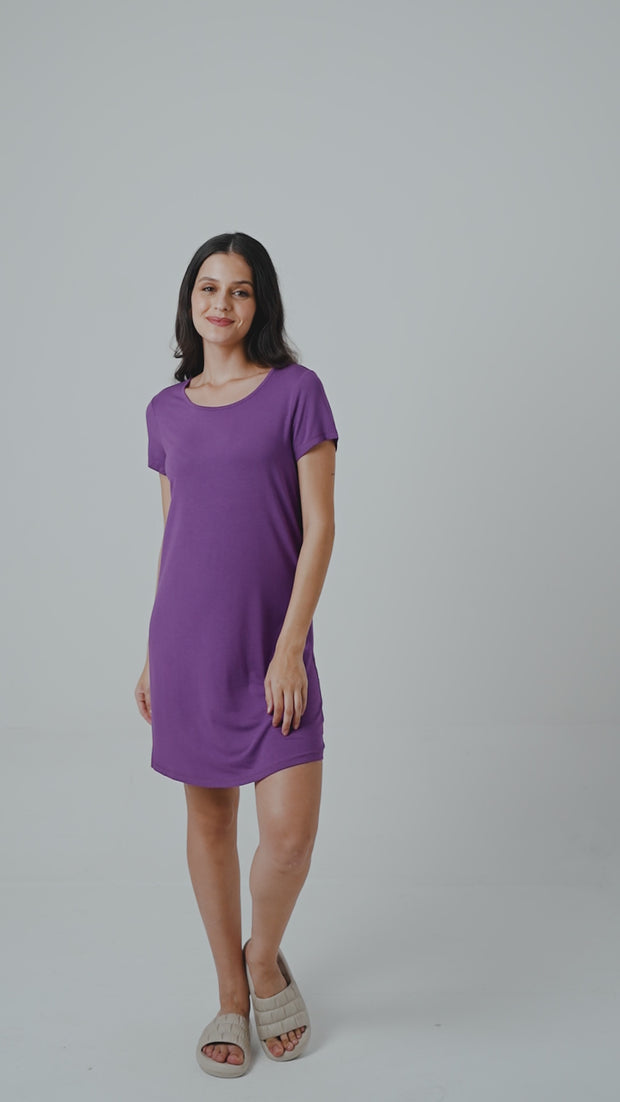 Meadow Violet Supima® T-Shirt Dress – NeceSera