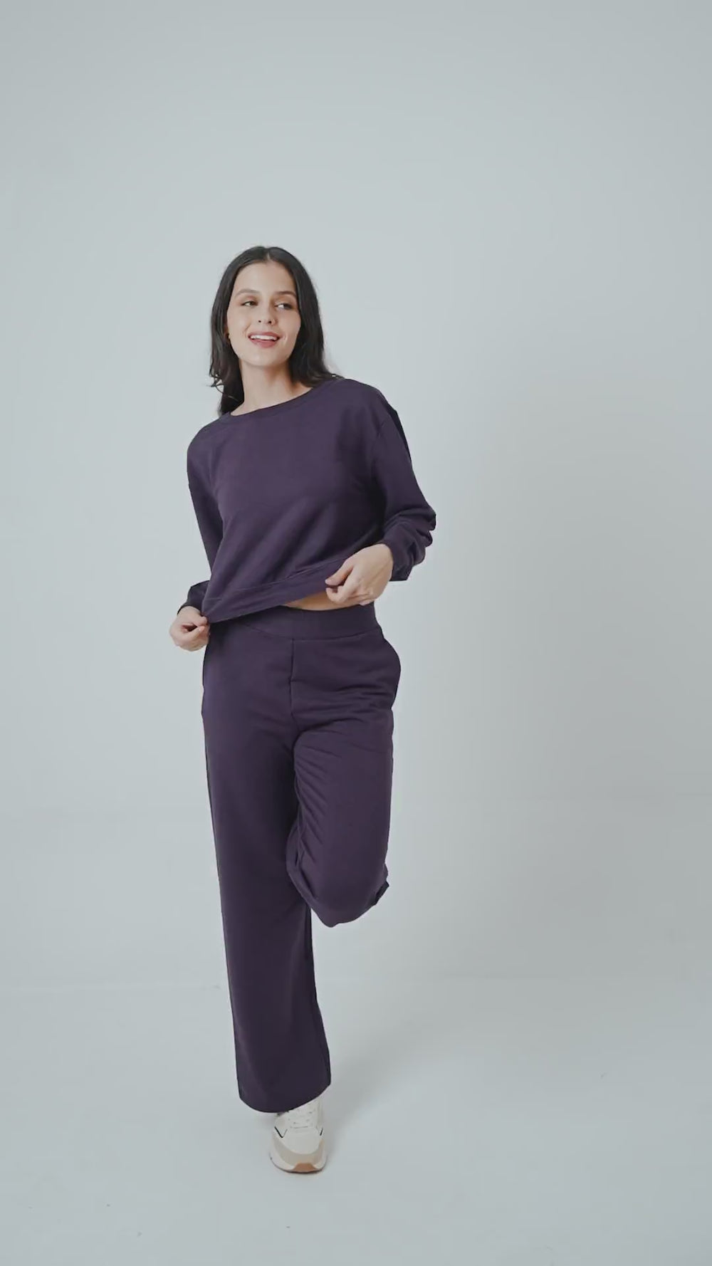 Bordeaux Terry Wide Leg Lounge Pants