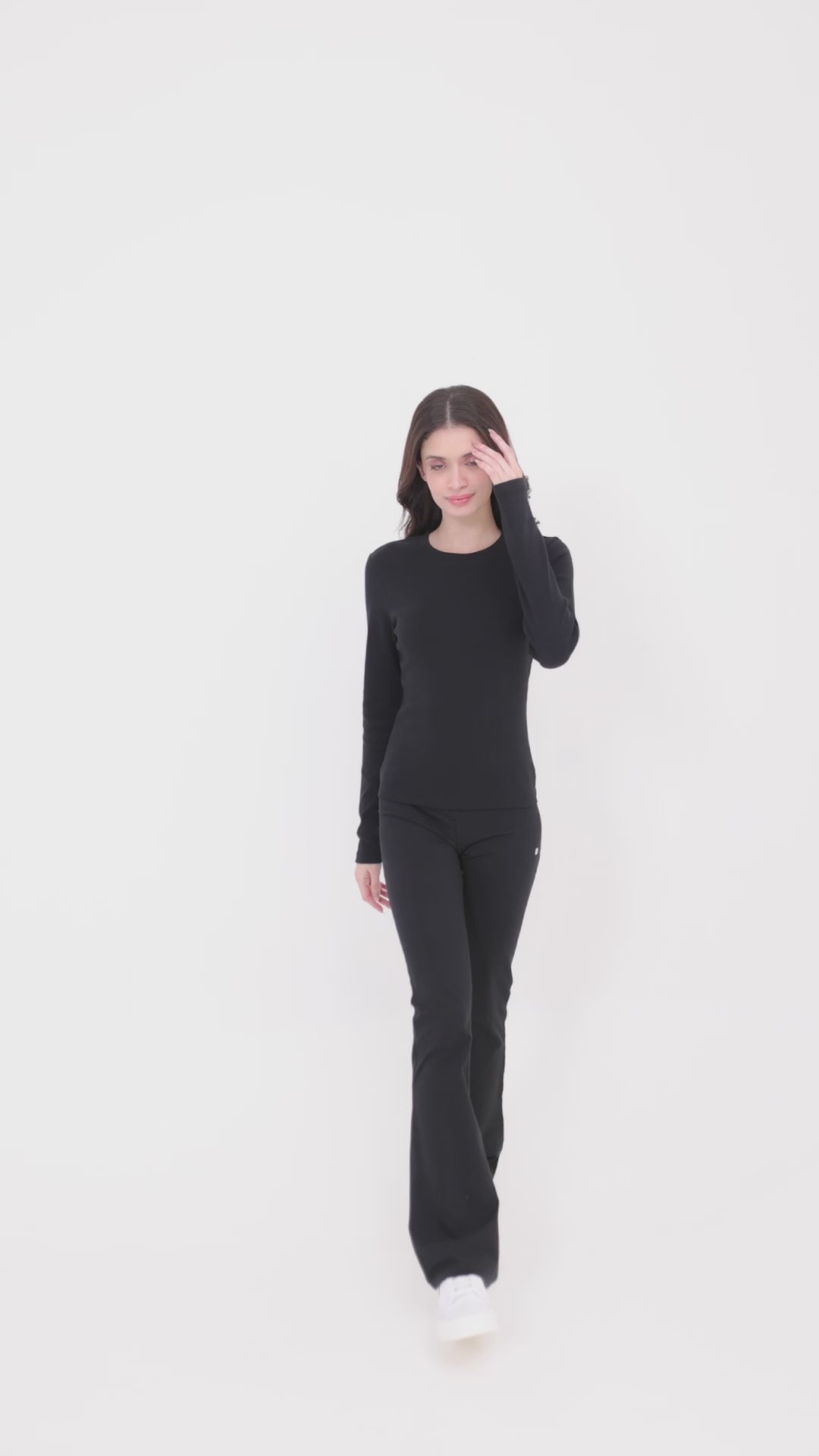 Everyday Black Rib Long Sleeve Tee