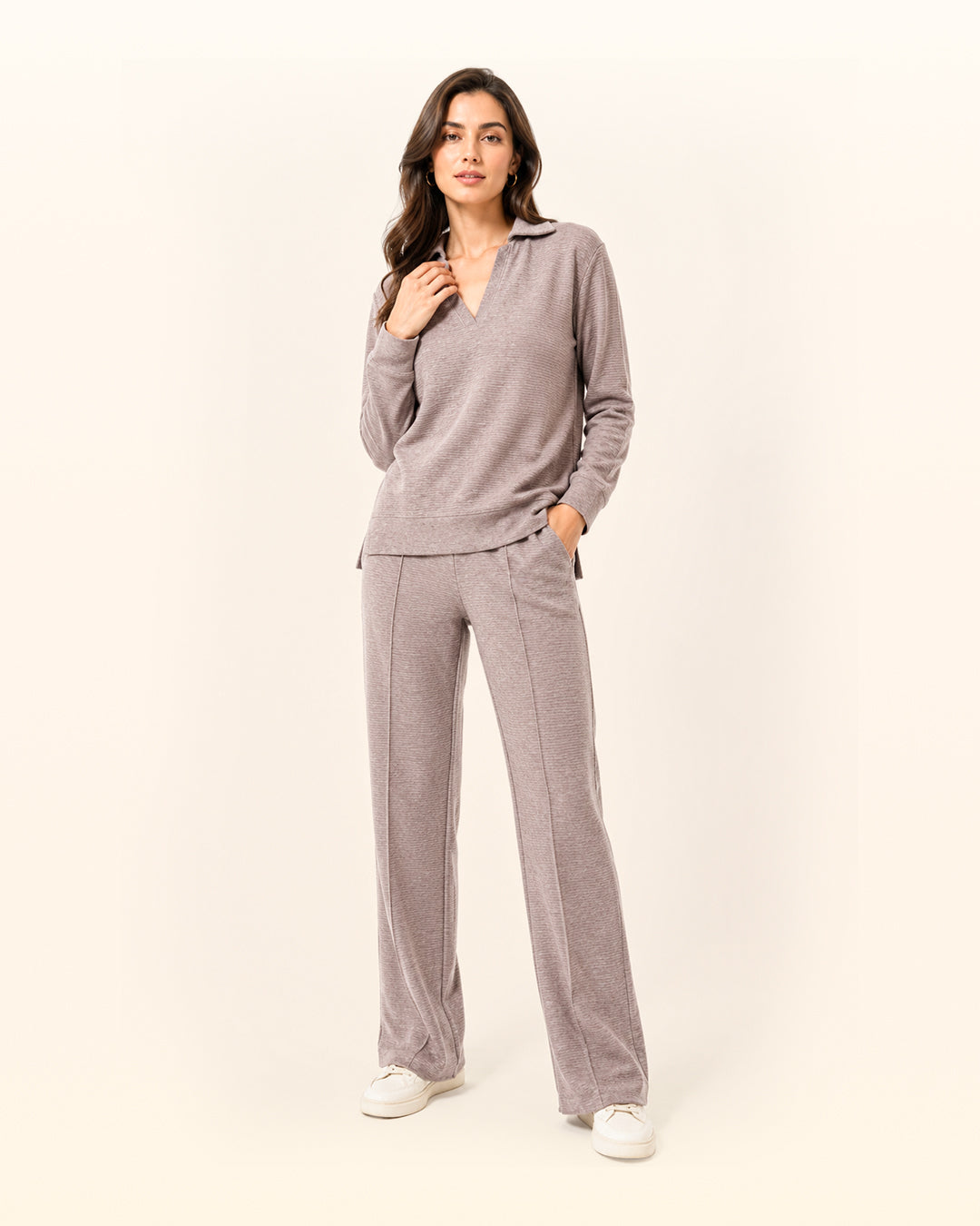 Beige Ottoman Long-Sleeve Set