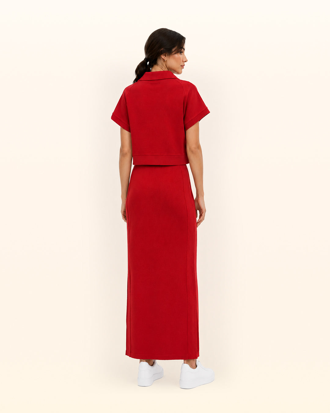 Crimson Terry Polo Set