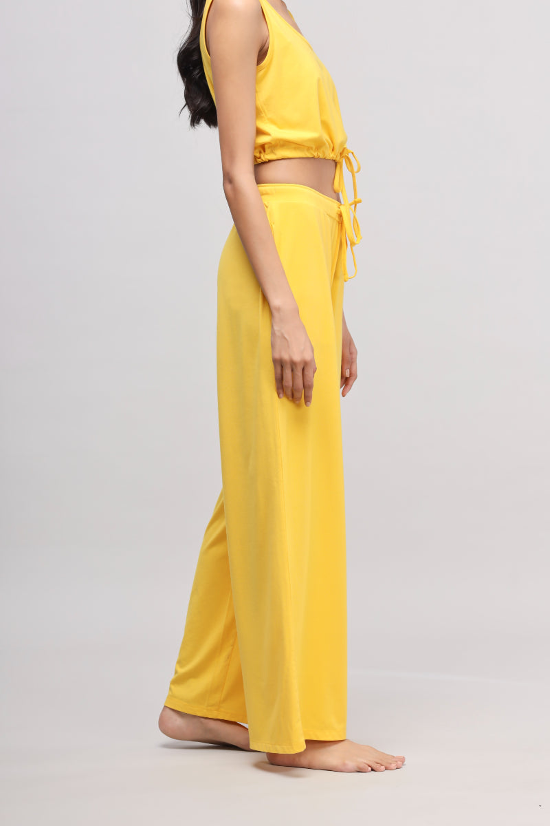 Sunny Lime Flared Supima® Pajamas in vibrant yellow, stylish and comfortable.