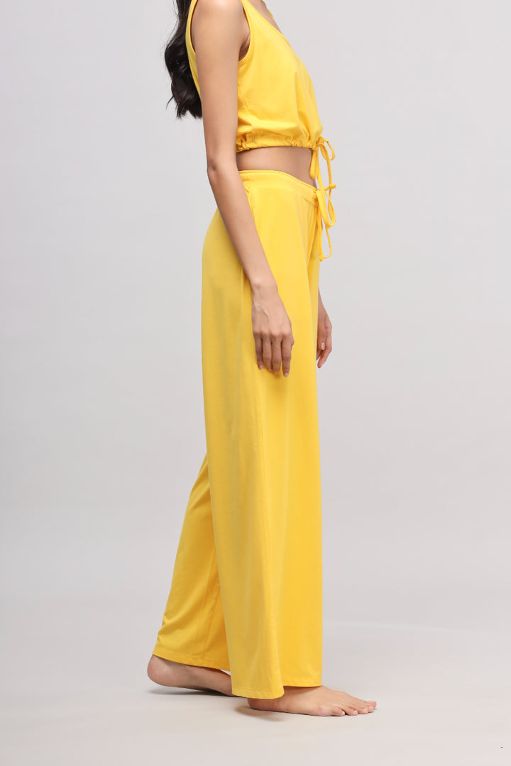 Sunny Lime Flared Supima® Pajamas in vibrant yellow, stylish and comfortable.
