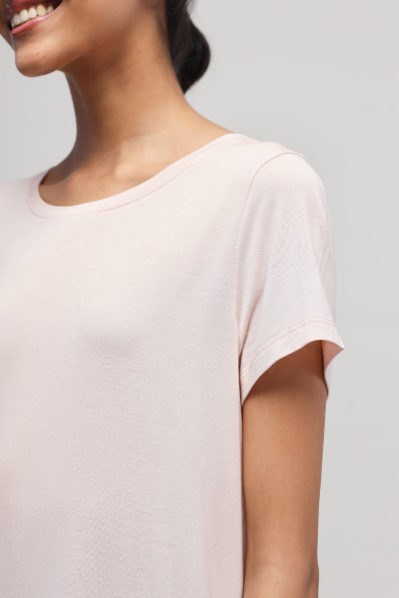 Light pink top from Aqua Terry Travel set for stylish comfort.