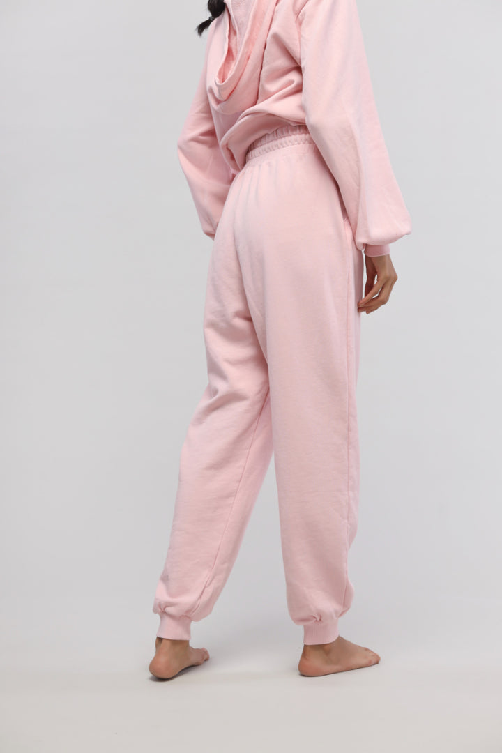 Pink Terry Travel Joggers for comfortable and stylish casual wear.