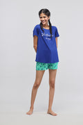 Snuggle is real Blue Shorts Set