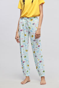 Colorful Voyager Cuffed Pajama set with playful patterns for comfort.