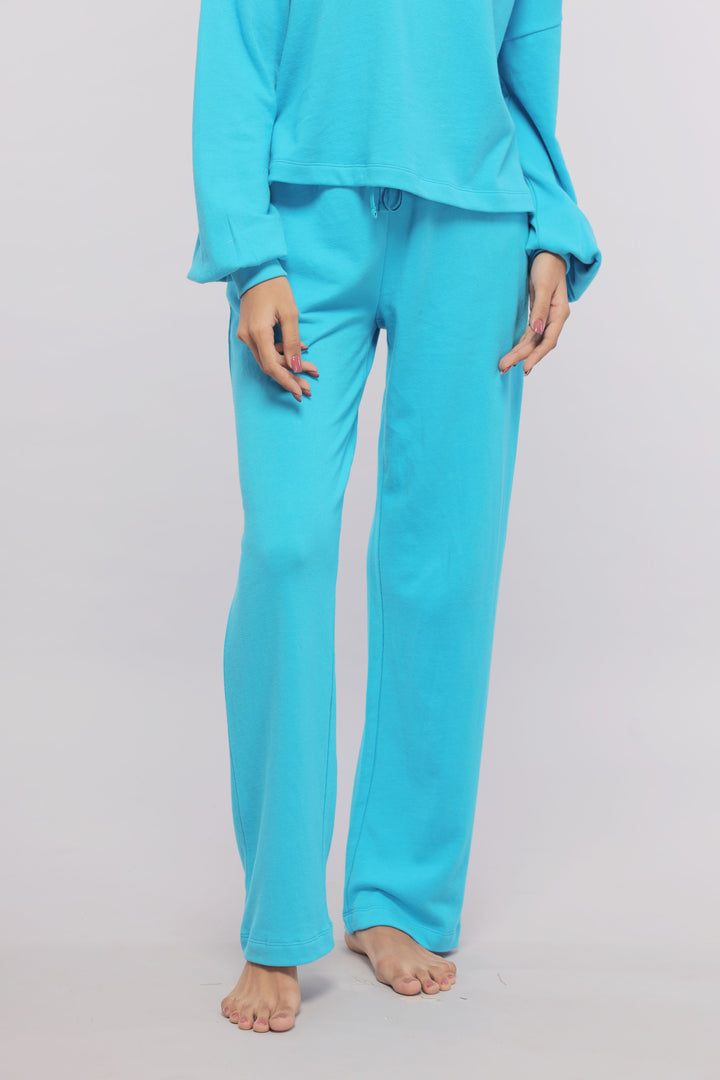 Aqua Terry Travel Loungers in vibrant blue color, perfect for relaxation.