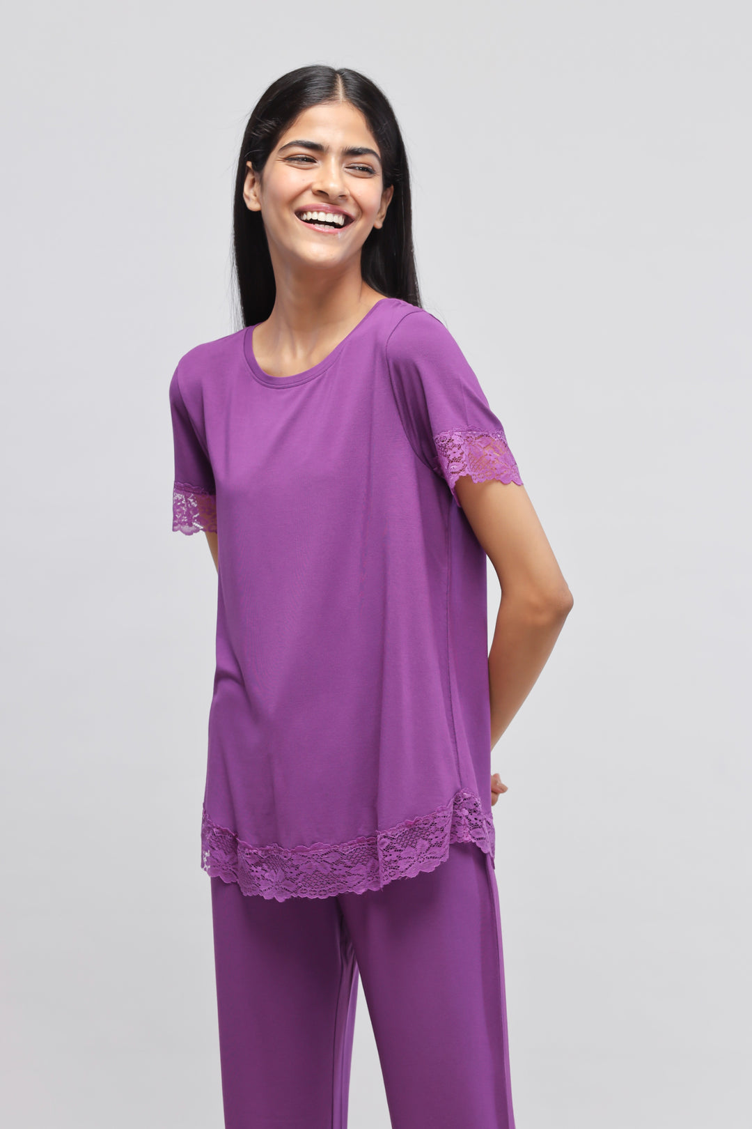 Dreamy Purple Lace Pajama Set