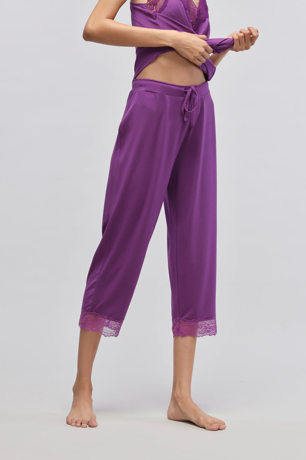 Dreamy Purple Lace Capri