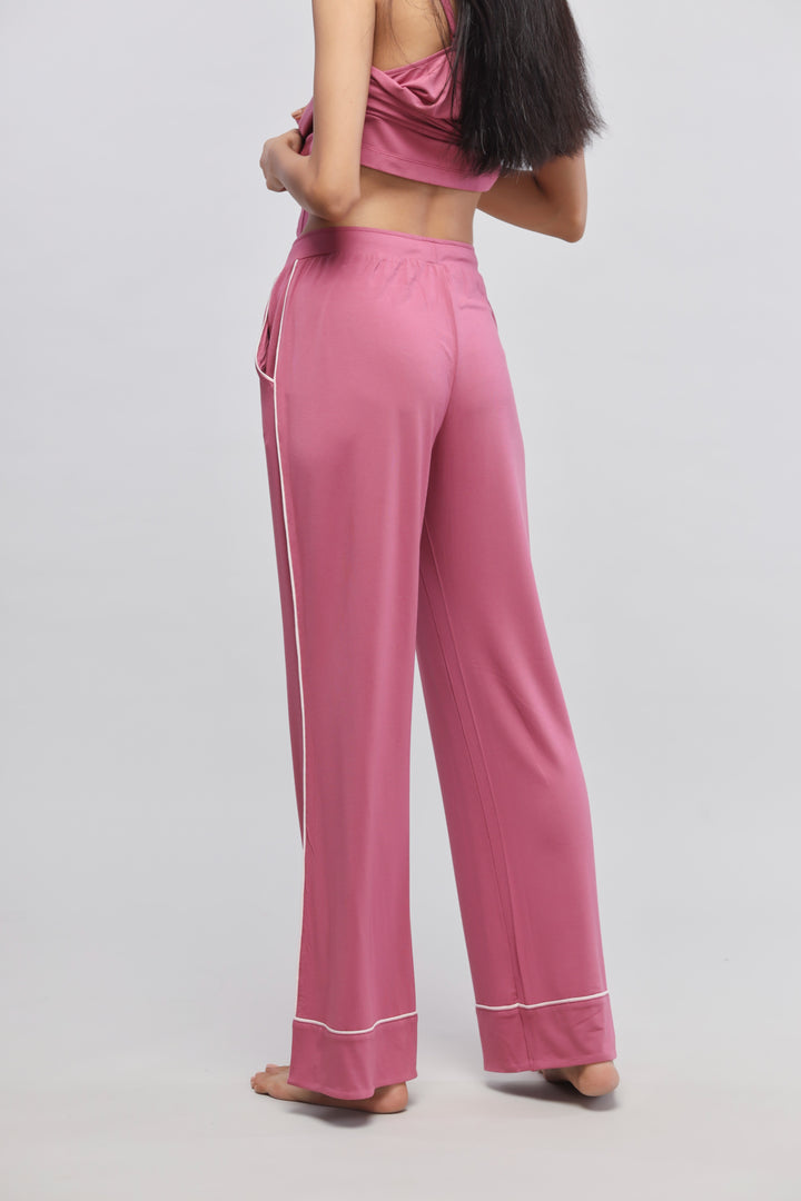 Rosy Pink Piping Pajamas