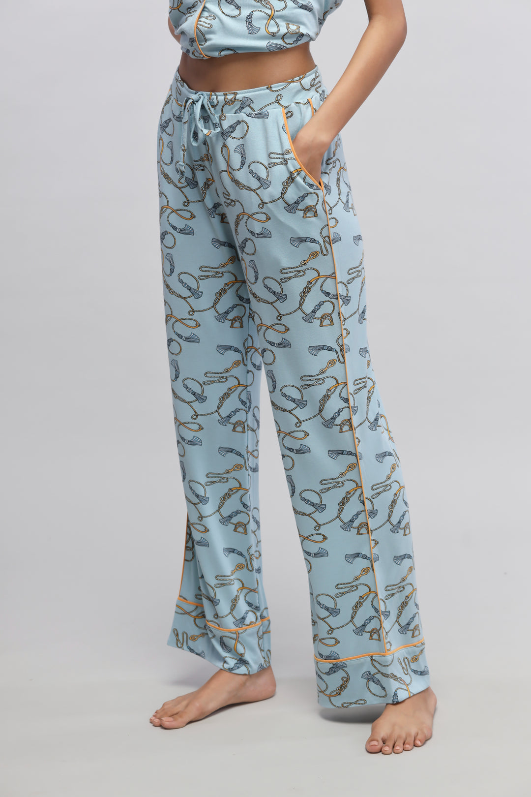 Rope Prined Half Sleeve Pajama Set