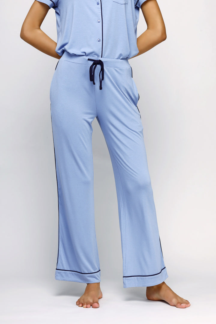Classic Blue Flared Pajamas.