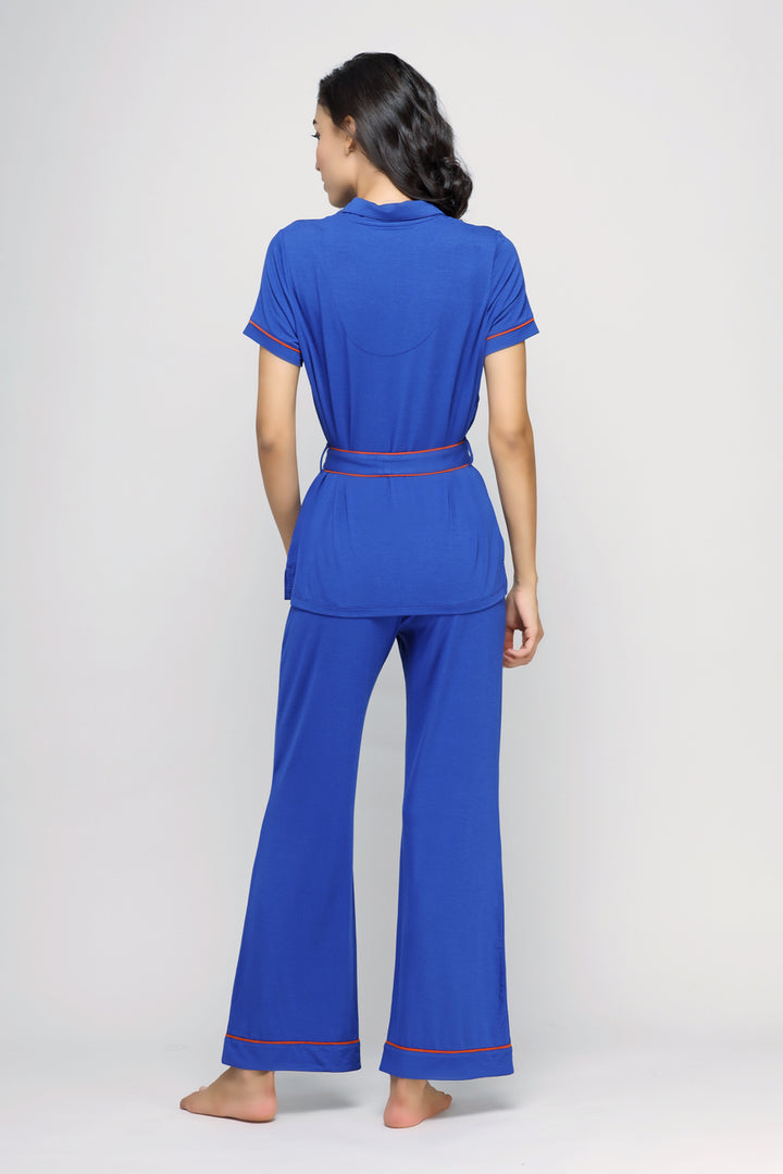 Perky Blue Flared Pajamas Set with stylish design and comfortable fabric.