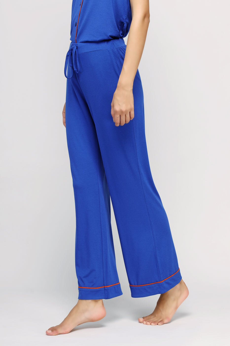 Perky Blue Flared Pajamas Set featuring comfortable loose-fit design.