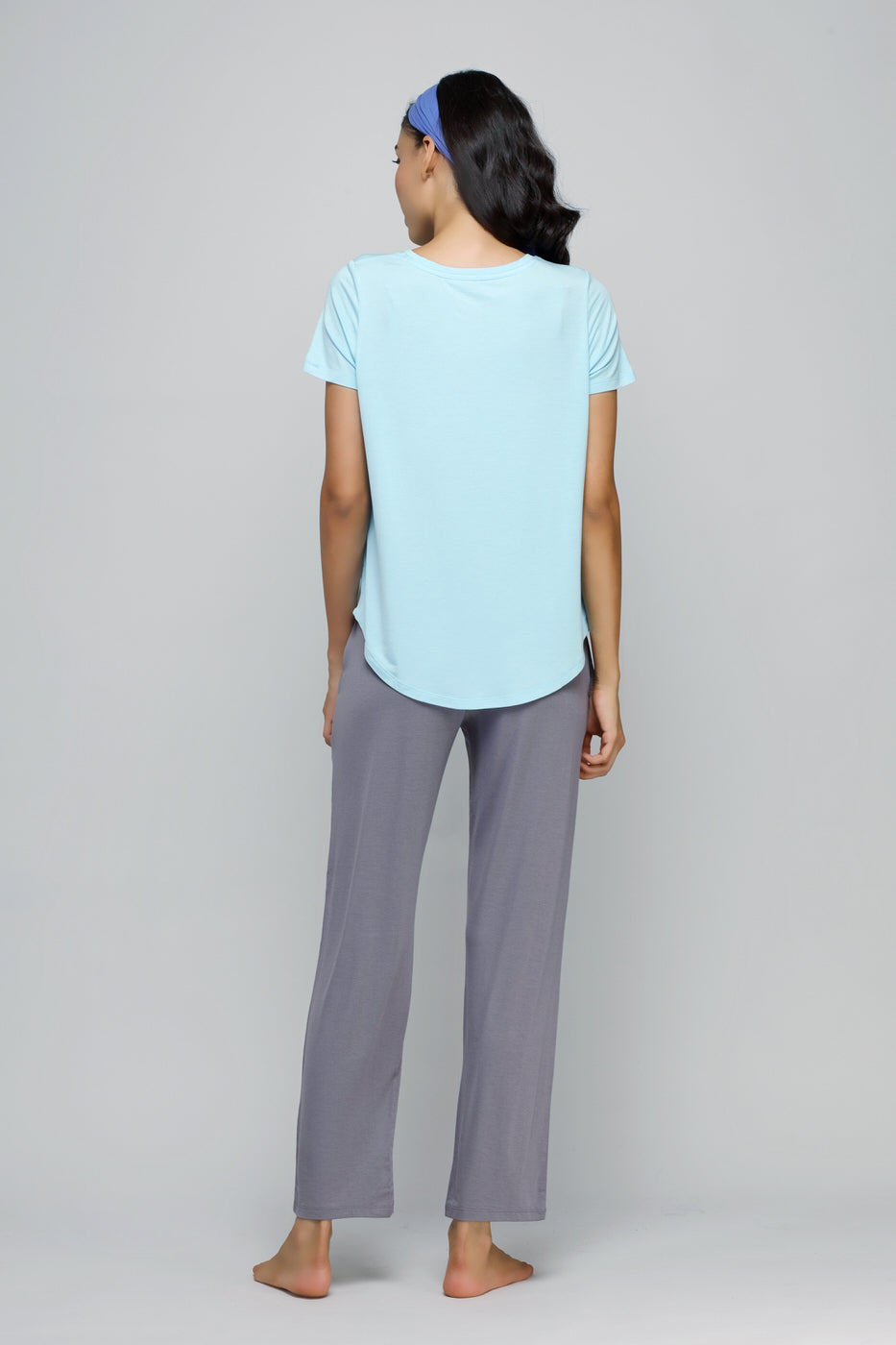 Wanderer Straight Lounge Set, back view of comfortable outfit.