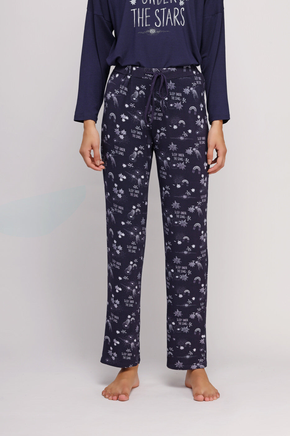 Starry Night Pajamas featuring celestial design and cozy fit.