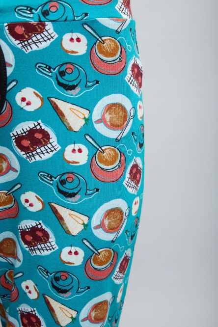 Brunch Ready Pajamas featuring colorful food-themed prints.