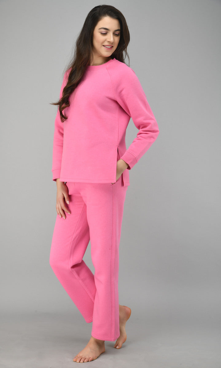Feisty Pink Fleece Lounge Pant for women in stylish design.
