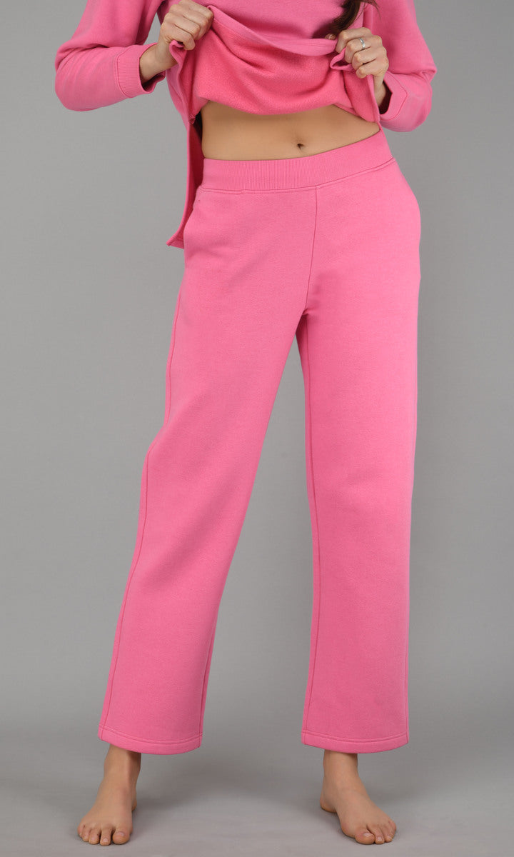 Feisty Pink Fleece Long Pullover Set for cozy comfort.