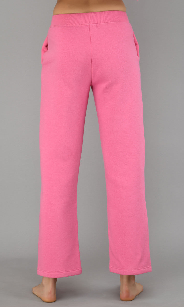 Feisty Pink Fleece Long Pullover Set, comfortable pink pants with pockets.
