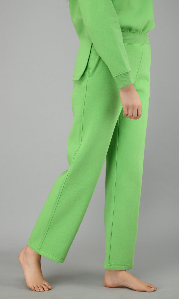 Glam Green Fleece Long Pullover Set for stylish comfort and warmth.